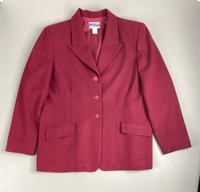 Vintage Pendleton Wool Blazer Woman’s Size 16 Burgundy Made In USA - Image 1 of 4