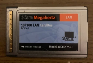 3Com Megahertz 10/100 Card Bus NIC 3CCFE575BT With Cable - Picture 1 of 4