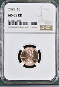2025 LINCOLN UNION SHIELD CENT PENNY NGC MS65RD BU UNC DETAILED COIN #W - Picture 1 of 2