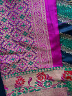 Pink And Green Silk Saree With Paataru & Unstiched Blouse
