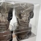 Skull Shot Glasses Barware Halloween Set Of 4 Plastic Smoke Colored