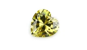Piedra preciosa suelta de 2 quilates color amarillo lamón corte corazón VVS1 diamante calidad premium - Imagen 1 de 7