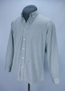 Moschino Mens Gingham Heart Long Sleeve Button Up Shirt Size 16/41 Cotton - Imagen 1 de 21