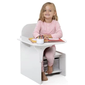 2 in 1 Children Chair Desk with Storage Bin Mysize Arts Craft Snack Toddler Kids - Picture 1 of 11