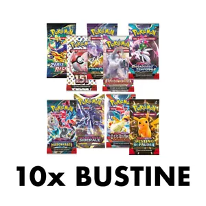 Lotto Pokemon 10 Bustine 151 Zenit Scintille Cronoforze Crepuscolo Paradosso - Afbeelding 1 van 19
