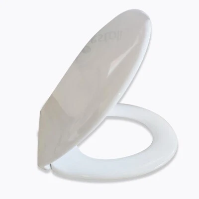 Tapa de inodoro universal Estoli Reina, Bisagra 350-425 mm, Color blanco