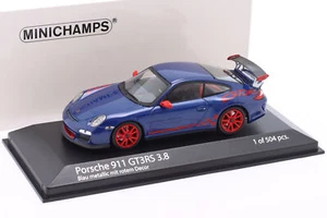Porsche 911 (997.II) GT3 RS 3.8 Baujahr 2009 blau metallic / rot 1:43 Minichamps - Picture 1 of 1
