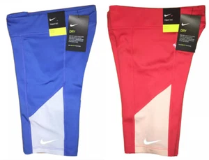 NIKE GIRLS COMPRESSION SHORTS SZ XS 2 PAIR BLUE and RED $40 MSRP - Picture 1 of 5