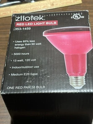 Zilotek PAR38 353-1459 LED Bulb RED 100 Watt Equivalence 13w E26 Base - Image 1 of 4