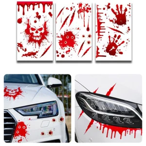 Pegatina universal para carrocería de automóvil agujero de bala calavera rasguño calcomanías realistas divertidas ajuste - Imagen 1 de 14