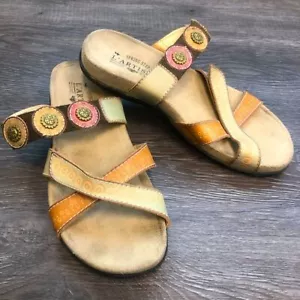 L'Artiste Spring Step Leather Multi Strap Colorful Slide Sandals Open Toe: 36 - Picture 1 of 11