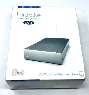 LaCie F.A Porsche 250GB External Portable FireWire Hard Drive ( 300703U ) Sealed - Image 1 of 4