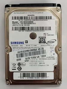 HN-M500MBB, HN-M500MBB/SCC, FW: 2AR10001, OCT 2011, Samsung 500Gb 2.5" SATA HDD - Bild 1 von 2