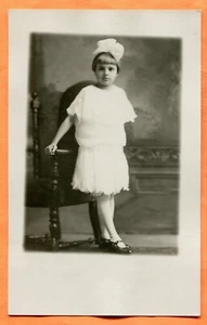 Portrait of Little Girl, Old Real Photo Postcard circa 1920s - Picture 1 of 3