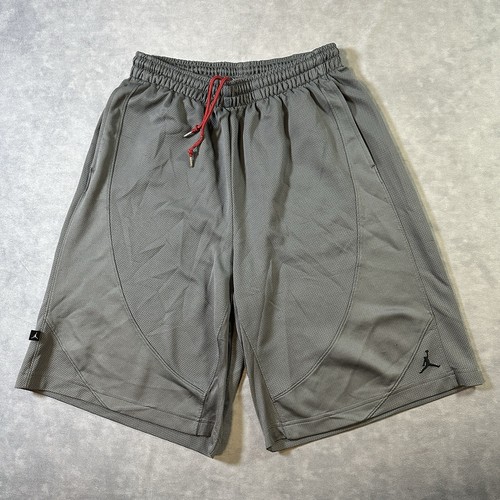 Jordan Basketball Shorts Mens Large Gray Jumpan Logo Red Drawstrings eBay