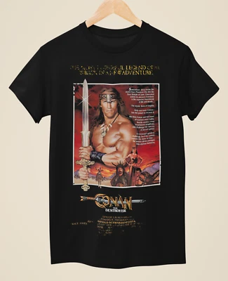 URBAN FOXX Conan The Destroyer - Movie Poster Inspired Unisex Black T-Shirt