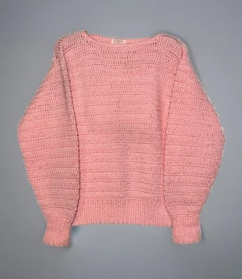 Women's Chunky Sweater Large Pink Cable Specially Hand Knit by Ann Granny Cabin - Image 1 of 4