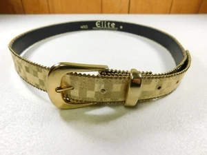 Vintage Elite 4011 M Gold Tone Fashion Belt - Picture 1 of 5