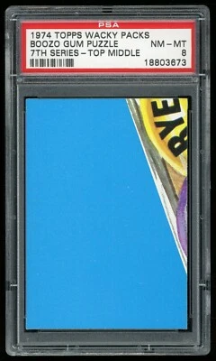 1974 Topps Wacky Packages Boozo Gum Puzzle / Checklist TM 7th Series PSA 8 - Image 1 of 4