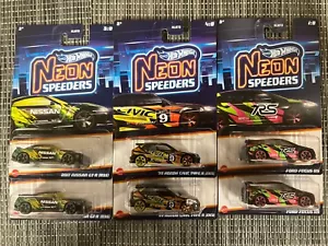 HOT WHEELS NEON SPEEDERS Honda civic Type R, Focus, Nissan Gtr R35 LOT OF 6 Jdm - Picture 1 of 7
