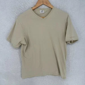 CP Company Shirt Mens Large V Neck Short Sleeve Luxury Blank Beige Made In Italy - Picture 1 of 13
