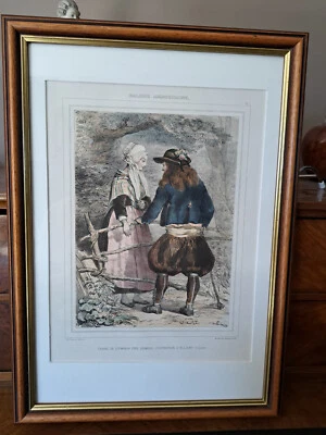 Rare gravure 19e ,la galerie armoricaine, femme de Locmaria, Quimper. - Photo 1/4