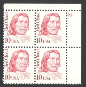 Unused US Postage Block 10 Cent Stamps RED CLOUD - Picture 1 of 2