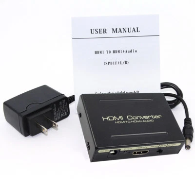 HDMI Videokonverter mit optischem SPDIF L/R Audio Extraktor Splitter 2 Kanäle 5.1 Kanal - Bild 1 von 4