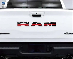 RAM Tailgate Letters Overlay Decals Thin Red Line American Flag 2009-2025 Trucks - Picture 1 of 4