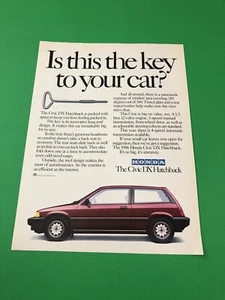 1985 1986 HONDA CIVIC ORIGINAL PRINT AD ADVERTISEMENT PRINTED - Bild 1 von 1