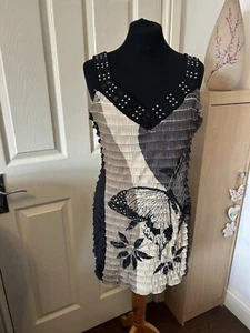 Frank Lyman Size 14 Dress Bodycon Floral Evening Short Butterfly Occasion Sexy - Bild 1 von 11