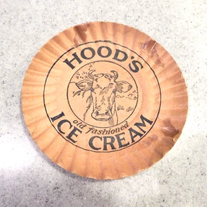 HOOD'S Old Fashioned ICE CREAM Paper Plate - Early Hoodsie Cup - Circa 1920 - Picture 1 of 2