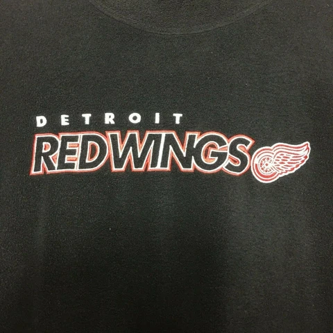Vintage 90s NHL Detroit Red Wings Hockey Fleece Pullover Sweater Mens 3XL Black Cover