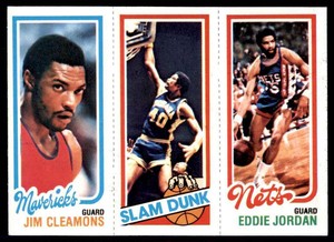 1980-81 TOPPS EDDIE JORDAN/JAMES EDWARDS/JIM CLEAMONS . NEW JERSEY NETS #157