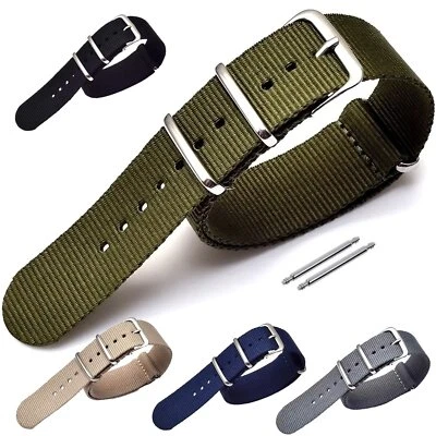Nylon Textil Ersatz Uhrenarmband Stoff Sport-Band 14. 16. 18. 20. 22. 24 mm - Bild 1 von 2