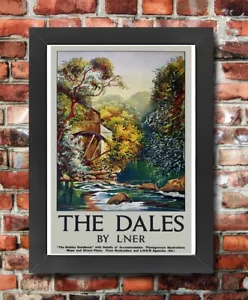 TX642 Vintage Framed The Dales Yorkshire Travel Poster LNER Railways A3/A4 - Picture 1 of 1