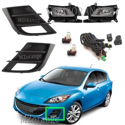 Left Right For Mazda 3 BL 2009-2010 Front Fog Light Lamps W/ Wiring Harness Kit - Image 1 of 4