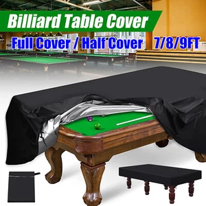 7/8/9FT Pool Snooker Billiard Table Cover Polyester Outdoor Waterproof Dust Cap - Picture 1 of 17