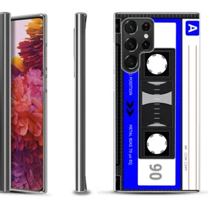 Slim Phone Case for Samsung Galaxy S22 Ultra 5G - Cassette Blue - Picture 1 of 4