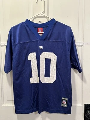 Camiseta Eli Manning New York Giants Reebok Youth Boys Grande 14-16 Azul NFL Foto 1 de 4