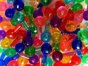 100 Medium Faceted Globe Bulb Light Ceramic Christmas Tree Pegs 9 Colors - Picture 1 of 5