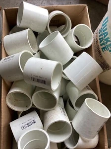 50 Charlotte PVC Schedule 40 Pressure 2" Couplings | White 429-020 - Picture 1 of 4