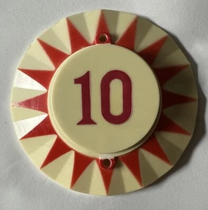 Pieza de máquina vintage de pinball blanca roja Starburst reparación 10 puntos - Imagen 1 de 3