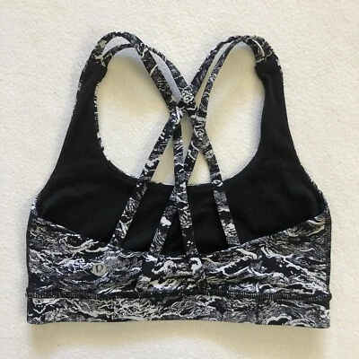 Бюстгальтер Lululemon женский Nami Wave белый черный с принтом Energy Luxtreme с ремешками топ 4 - Изображение 1 из 4