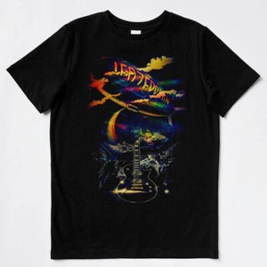 Camiseta negra de Led Zeppelin Band Concert Rock Tour, cuello redondo unisex, regalo para fanáticos - Imagen 1 de 3