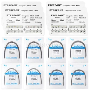 ETERFANT Dental Ortho Arch Wires SS Rectangular Ovoid/Bracket Braces Standard - Picture 1 of 35