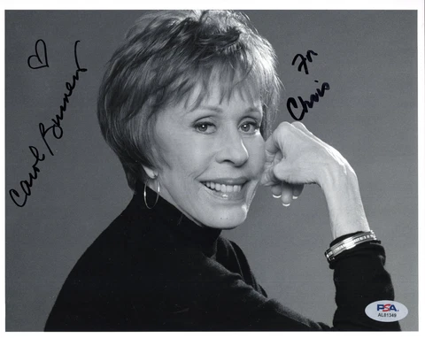 CAROL BURNETT HAND SIGNED 8x10 PHOTO        AWESOME POSE      TO CHRIS       PSA Cover