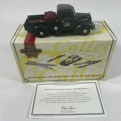 Matchbox Collectibles 1:43 YYM38041 Forgione Stone & Brick Mason 1939 REO Pickup - Image 1 of 4
