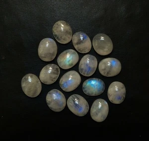 50.85 Ct Natural Blue Fire Rainbow Moonstone Gemstone Loose Lot Oval Cabochon - Picture 1 of 4