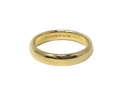 Alianza de boda cómoda Tiffany & Co. clásica de oro amarillo de 18 quilates de 4 mm para hombre talla 9,7 Foto 1 de 4
